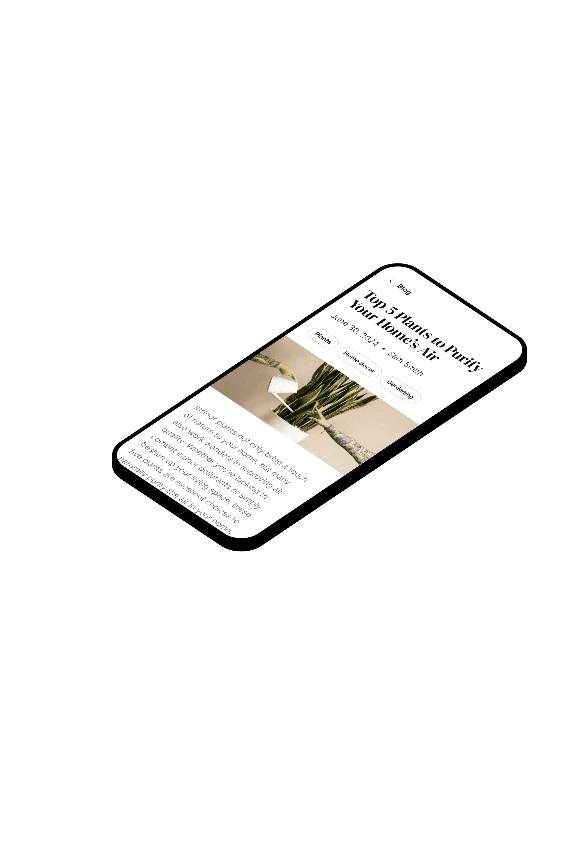 Phone displaying website