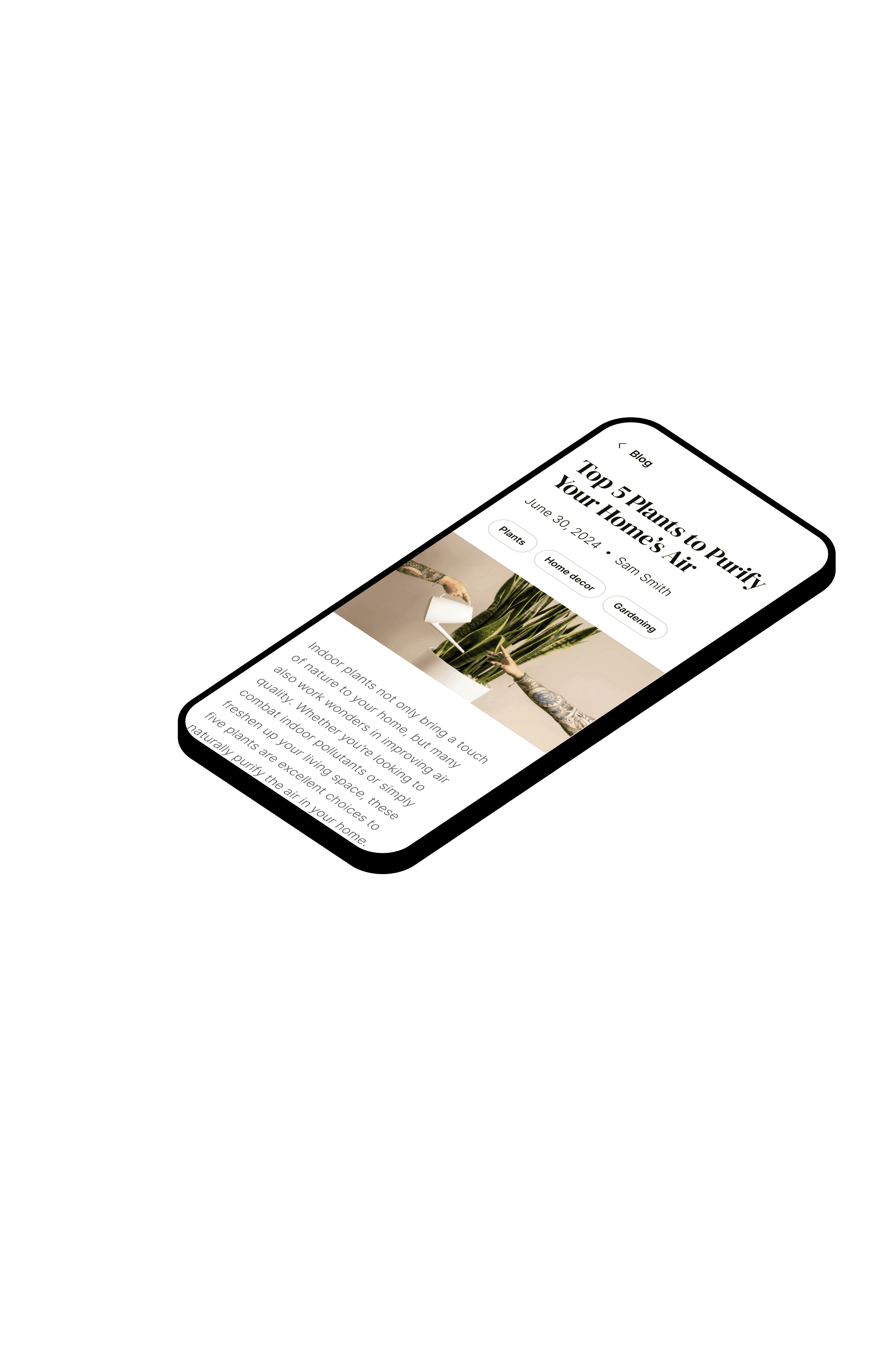 Phone displaying website