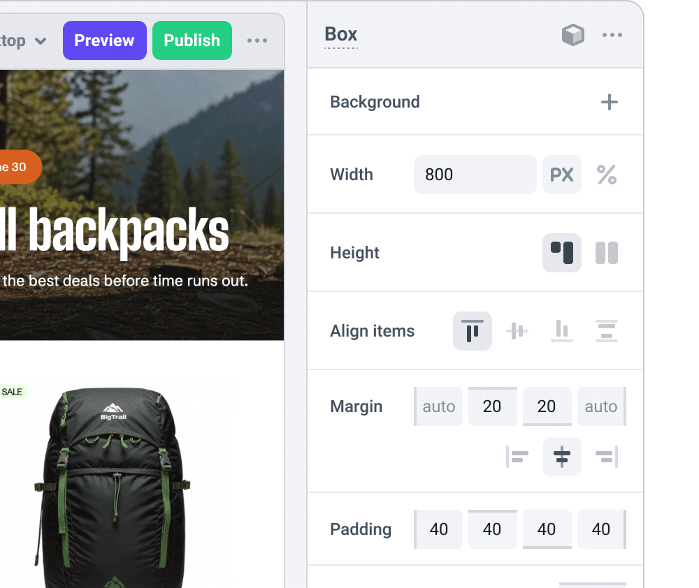 Makeswift builder property controls