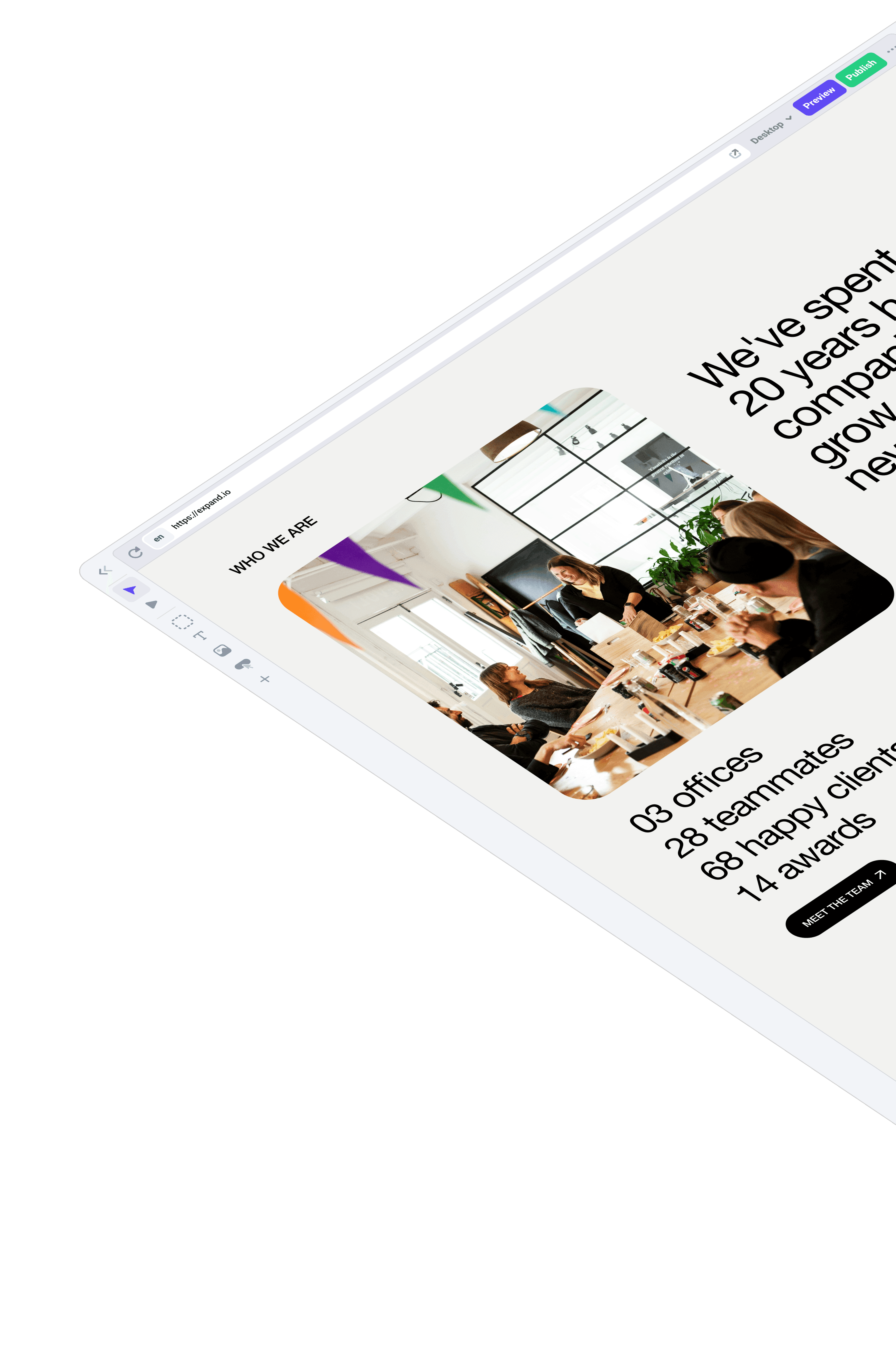 Marketing site within the Makeswift builder